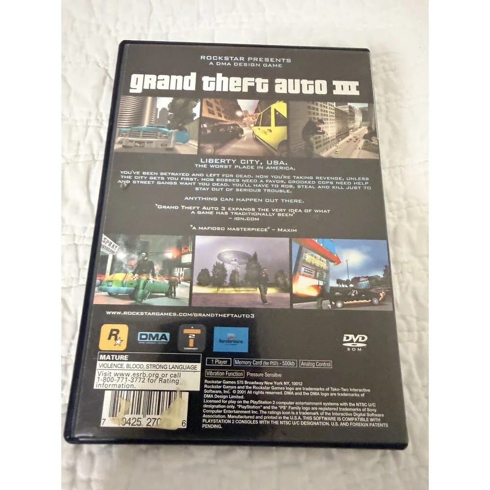 Playstation 2 Grand Theft Auto 3 Game